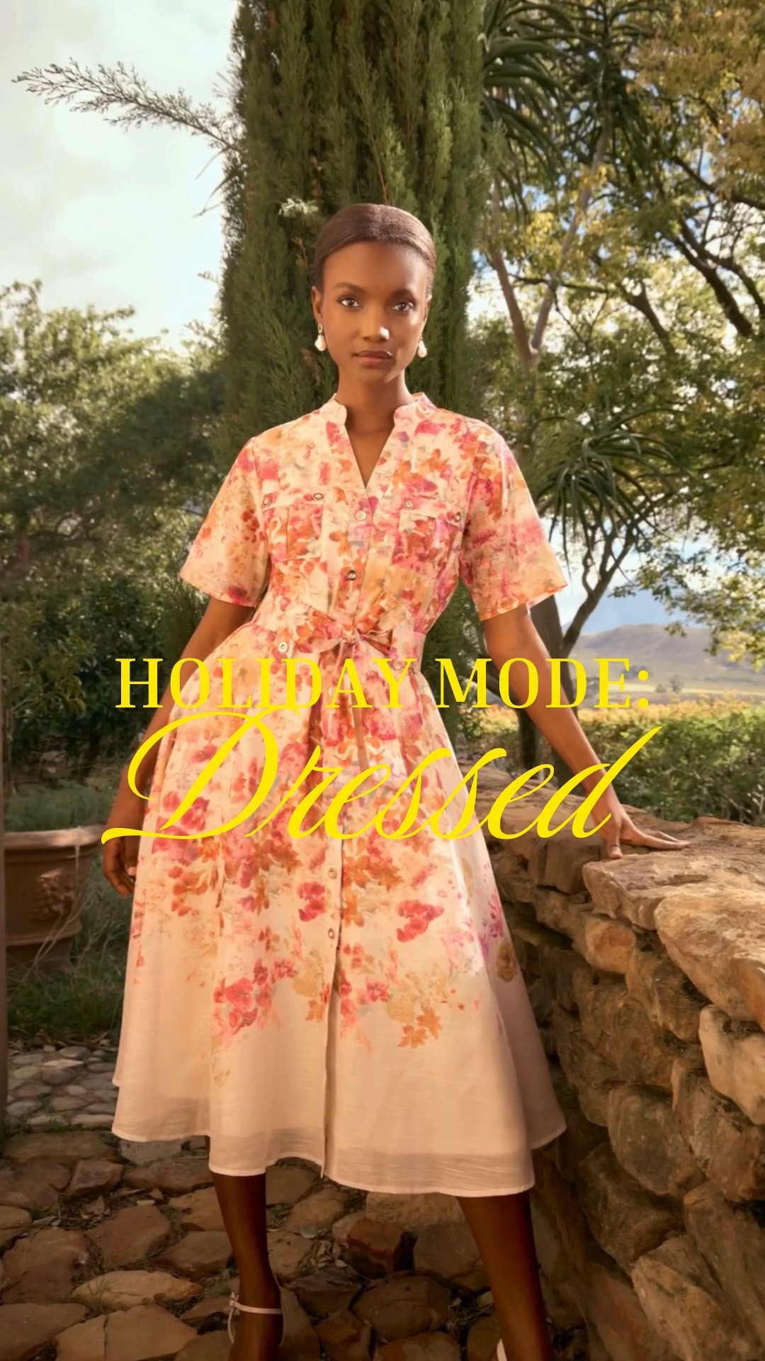 We've taken our cues from terraces above the Amalfi coast and long lunches that run into the evening., This is the collection that turns getting dressed into a holiday. ✨, Browse dresses and matching 