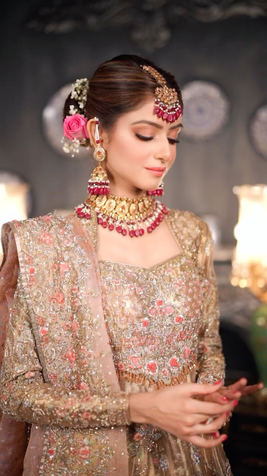 Rosy, radiant & all things bridal❤️ Your big day glow by HKS✨ #rosyred #hksbride #pink Red lips, red dress❤️ #boldlips #bridalmakeup Soft nude, but make it bridal ✨ The HKS signature nude