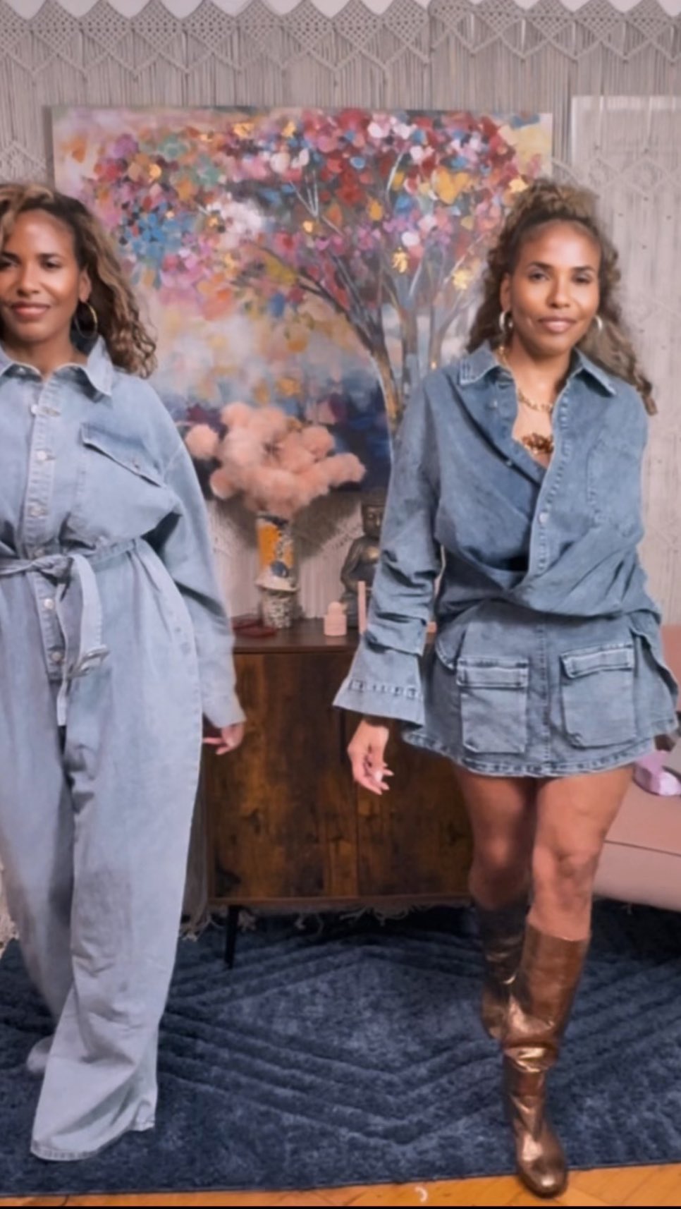 Albina Mavriqi in #adicolor DENIM JUMPSUIT 🔥 A SHORT DENIM