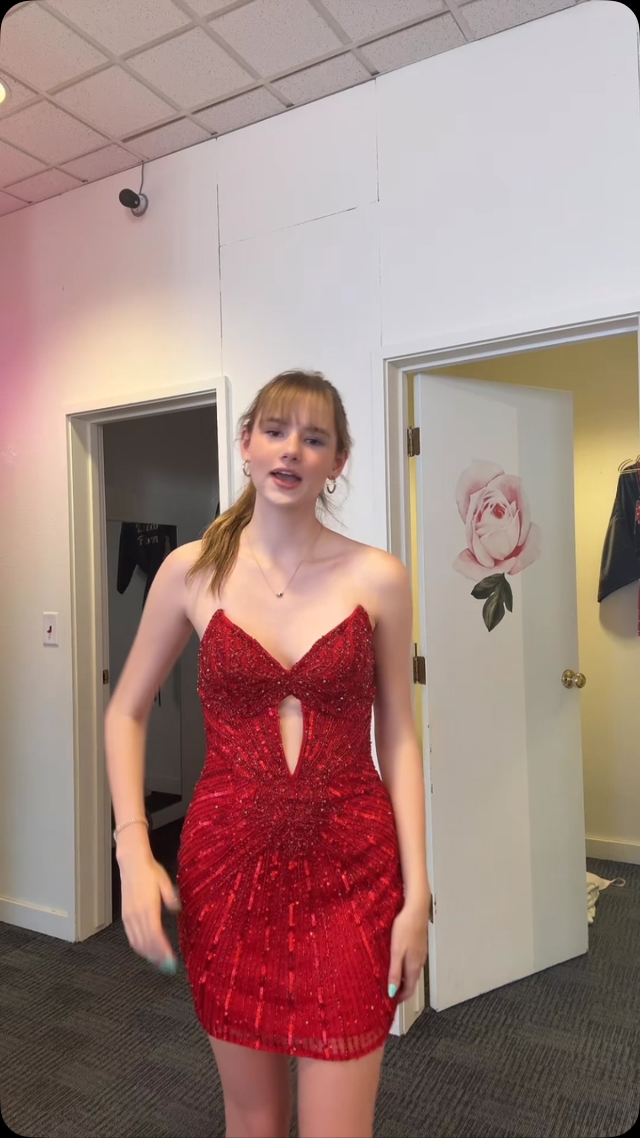 One of our favorite new red dresses from Primavera., #lincolnformal #shopgatewaymall #hoco26 #homecomingdresses #reddresses | Lincoln Formal Dress Boutique