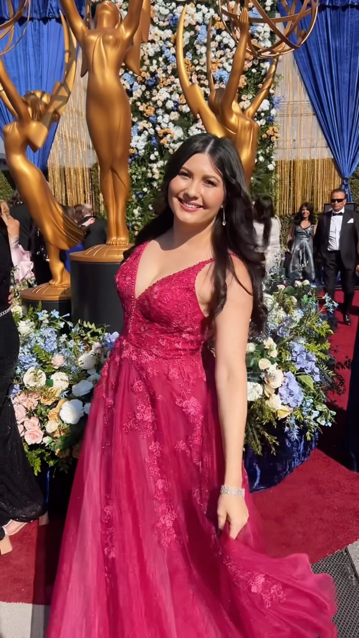 tb formal dresses Celebrating the Emmy’s and a new Guest Star airing on CBS in Oct. to TV prom for #Emmys 2025 💛 | Celeste Thorson mididresses
