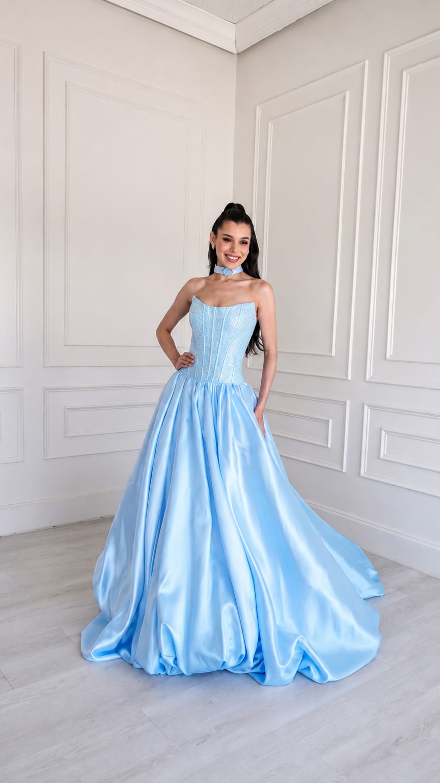 A DREAM IN BLUE 🩵✨This blue? Yeah, she’s the moment💙 style 58091, 👗 Visit the LARGEST dress store in TEXAS!, 📍 10515 IH-10, San Antonio, TX, 🌐 gautierdresses.com⁠￼, #EveningDressesSanAntonio 