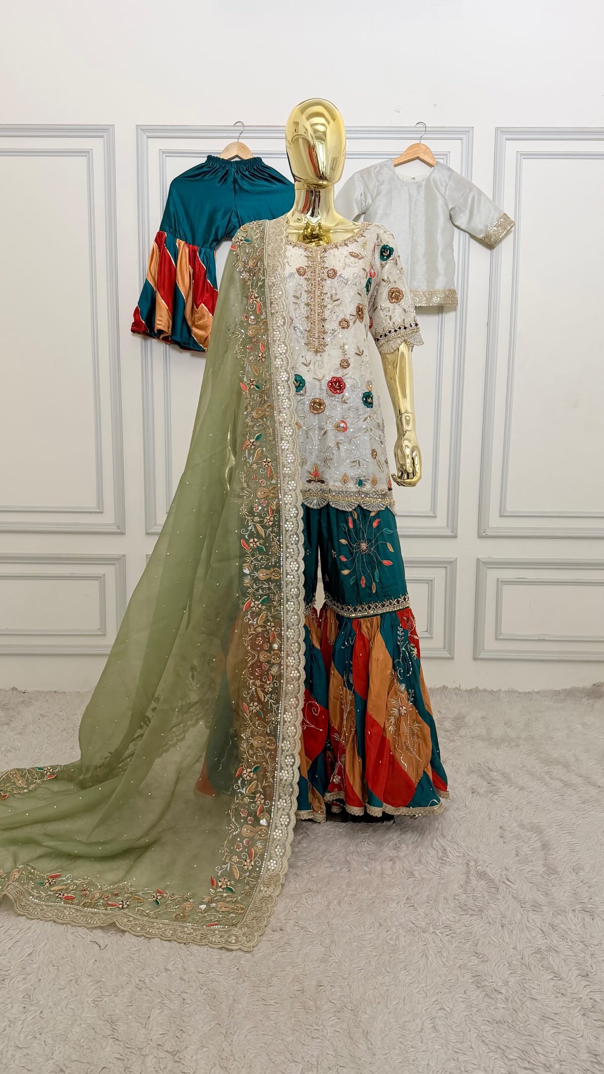 mahira khan qawali night dress designer Final look of Sufi outfit🎉(final part), We have customise this outfit for Tazmeen ma’am from USA✈️, ., Search SKU: CIPF01 on website: www.theclothfarmer.com for more details or simple qawali night dresses Reformation Roswell Denim Midi Size:13y 双件蕾丝婚纱