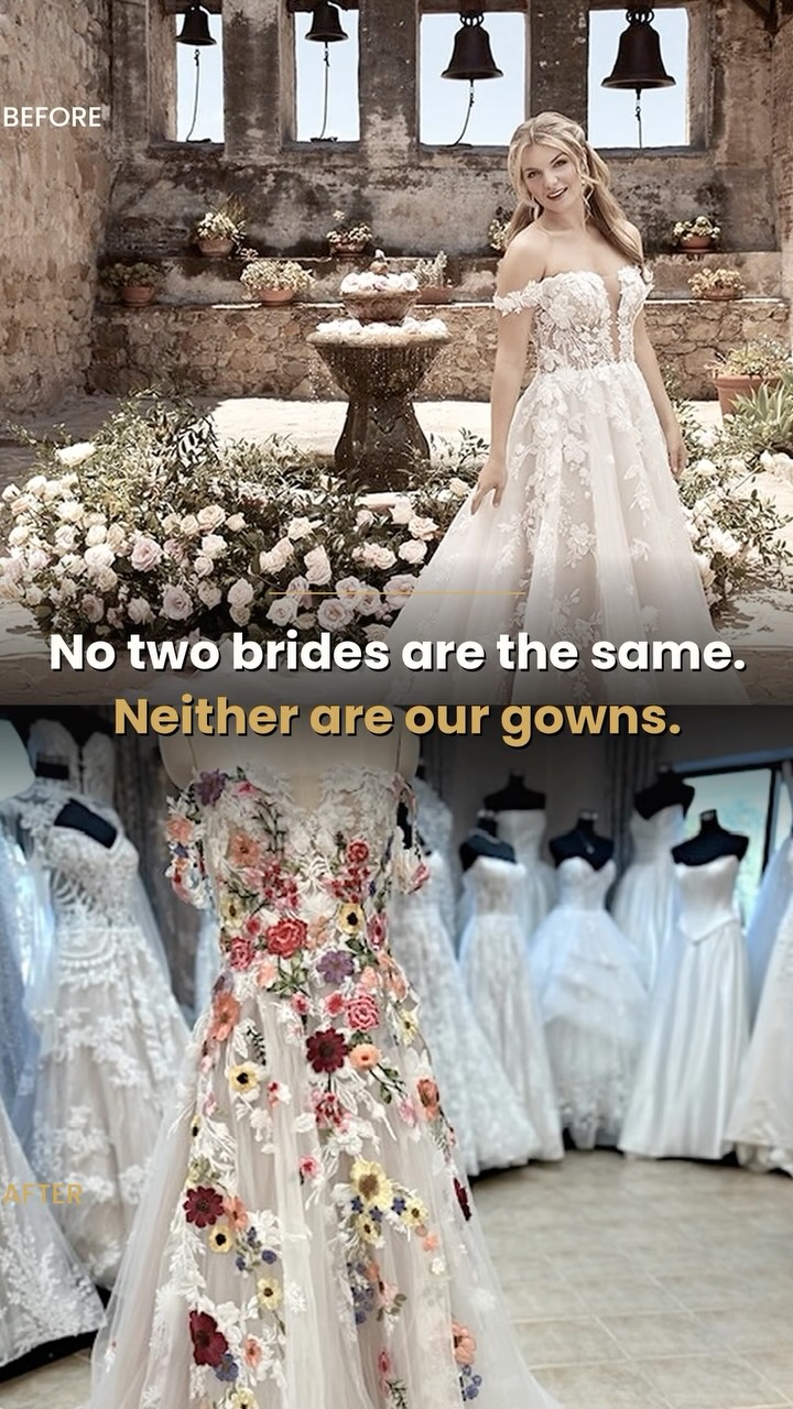 formal dresses northern va Every bride who walks in wants to try this one on. 🤍, Square neckline, princess seams, box pleats — Casablanca satin, not a single bead. And then she turns around: buttons all the way down the back, SID-HSD501012