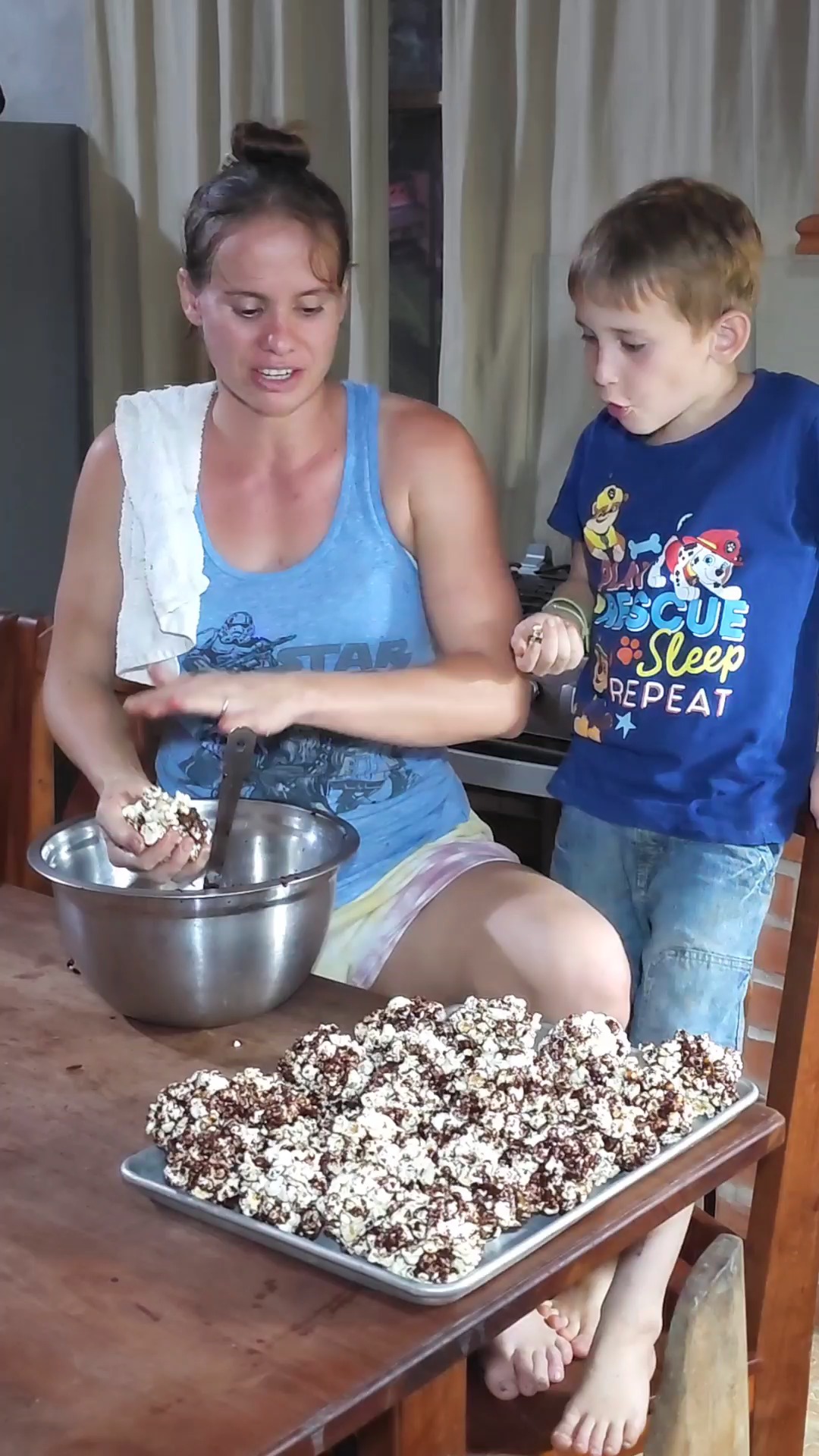 My brother and family are coming over so im making popcorn balls