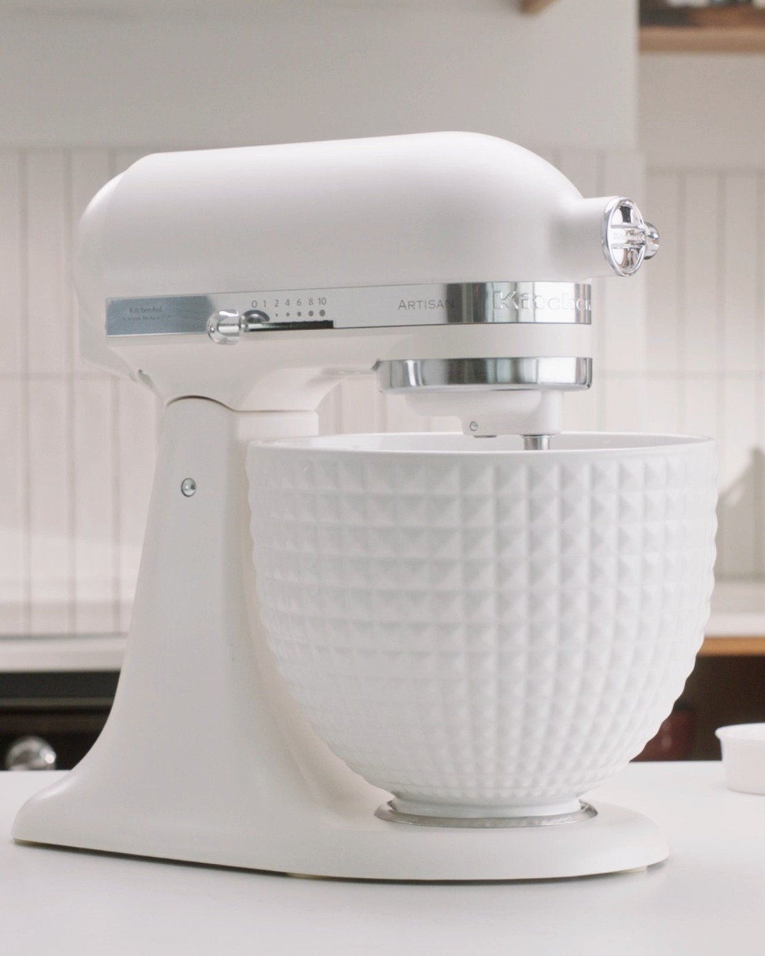 Introducing the Porcelain White Stand Mixer, a beauty that