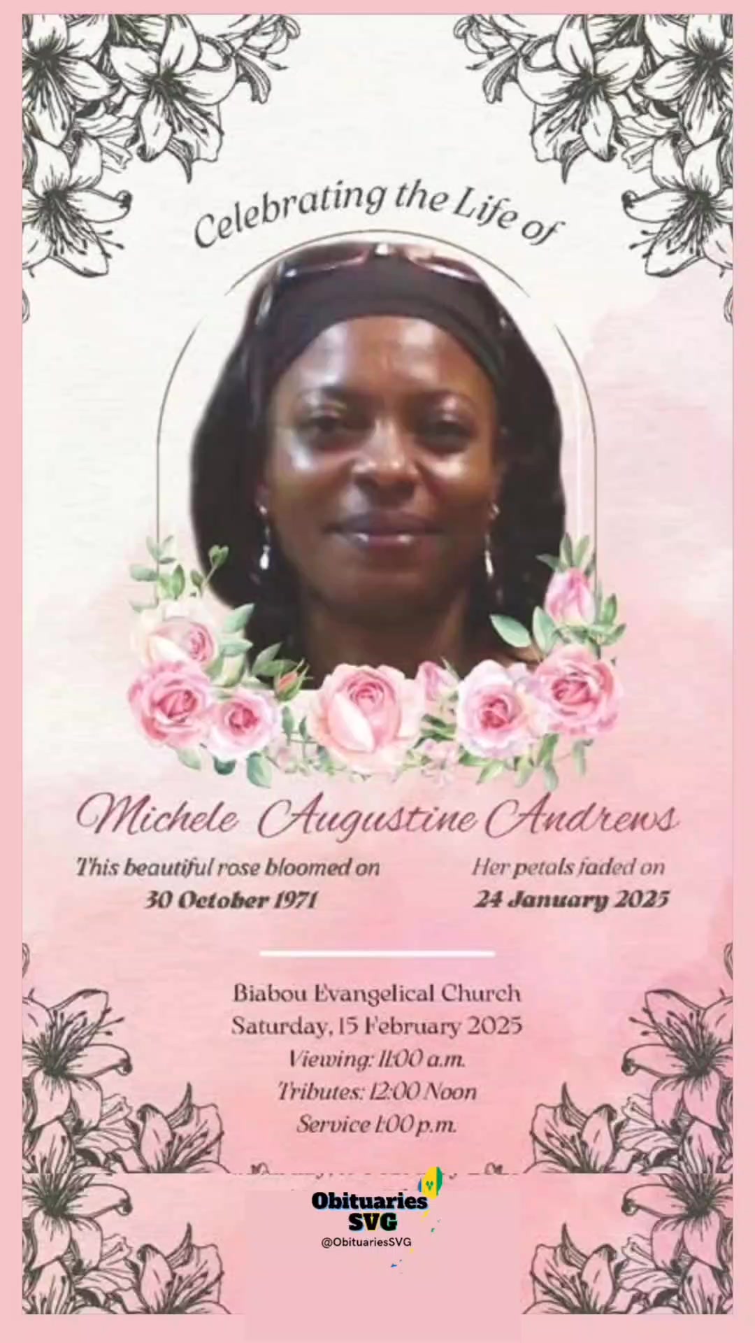 Michele A. Andrews | Funeral Announcement #ObituariesSVG #StVincent # ...