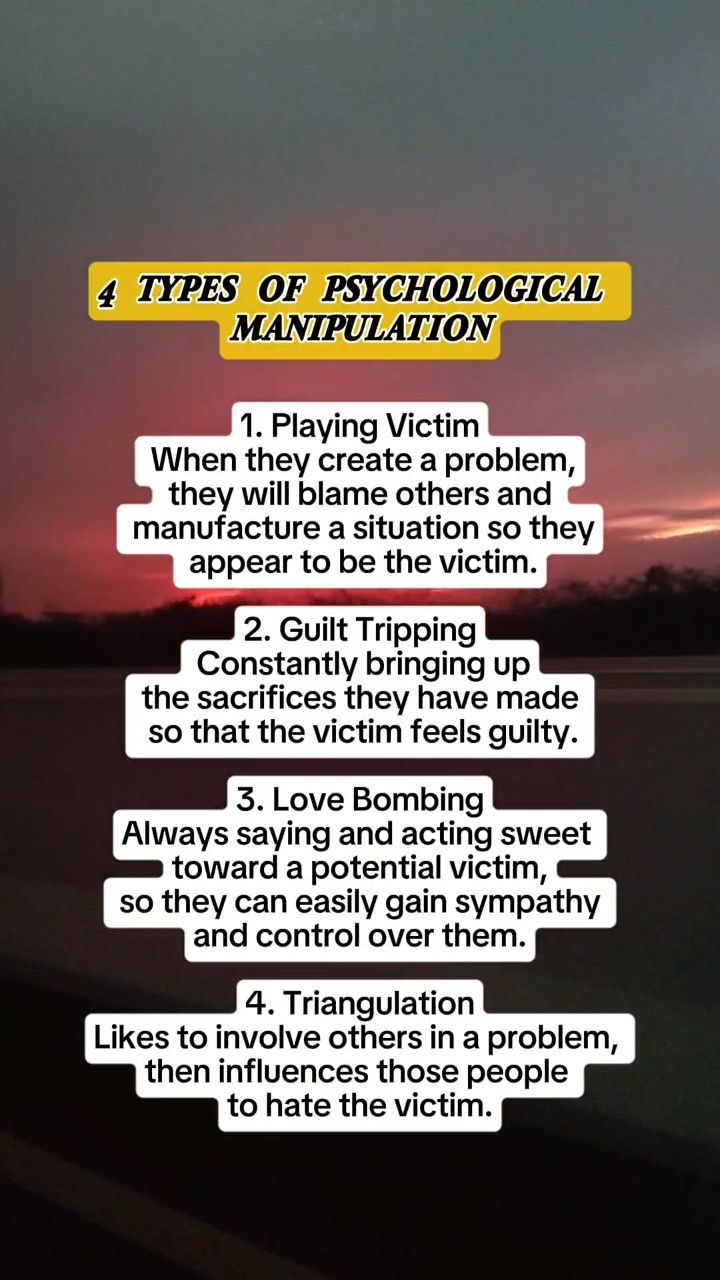 4 Types of psychological Manipulation #emotional #song #fblifestyle # ...