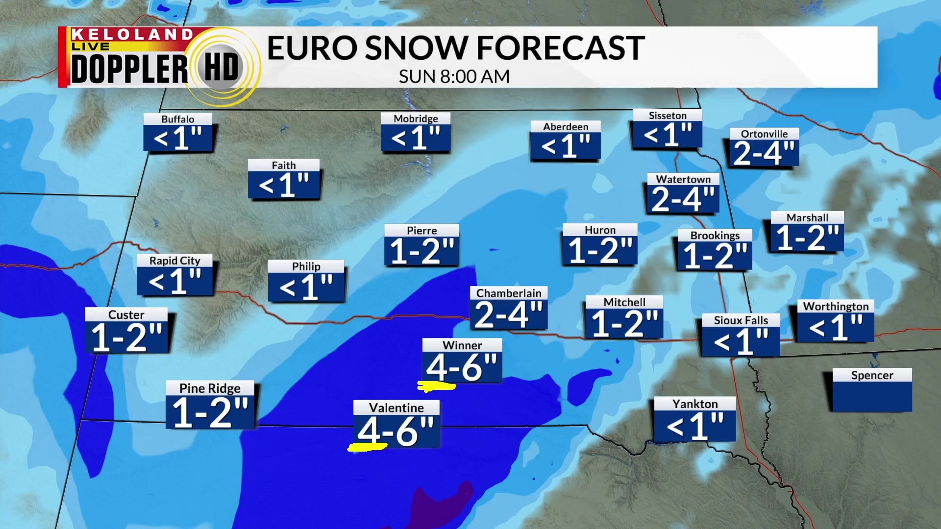 Snow amounts will be heaviest in south central South Dakota. www ...