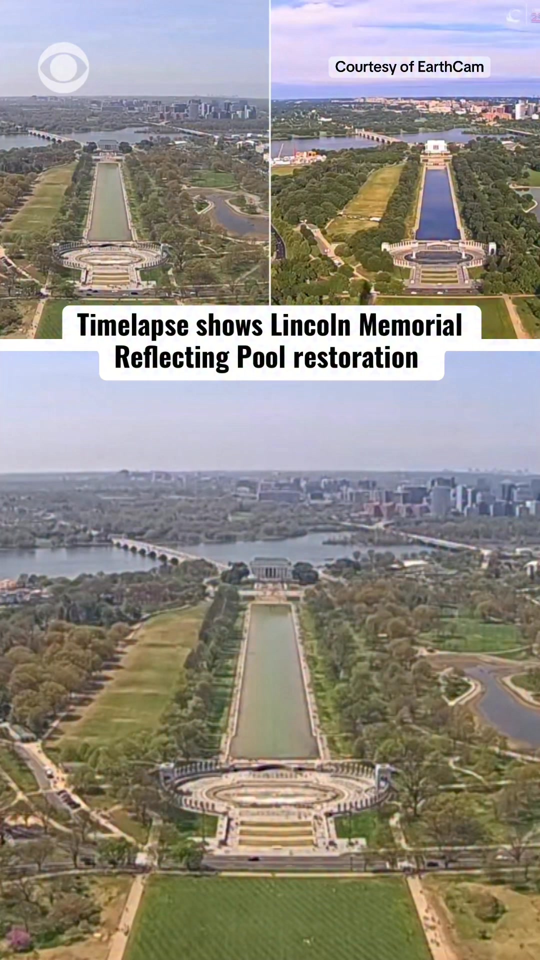 Timelapse video shows the resurfacing of the Lincoln Memorial