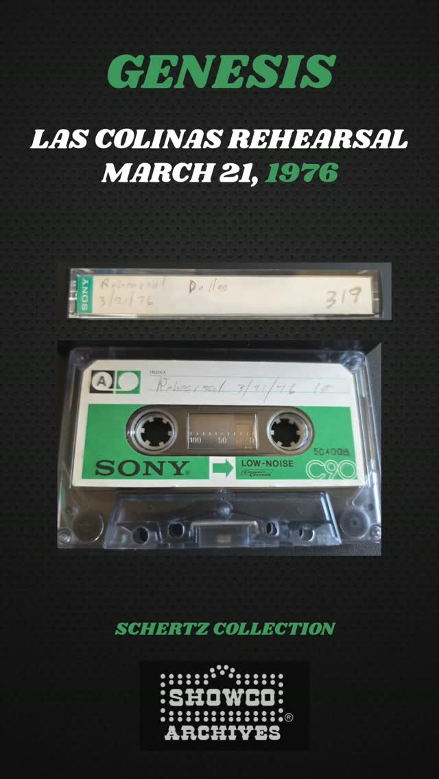 A rare Genesis board tape from a closed production rehearsal in