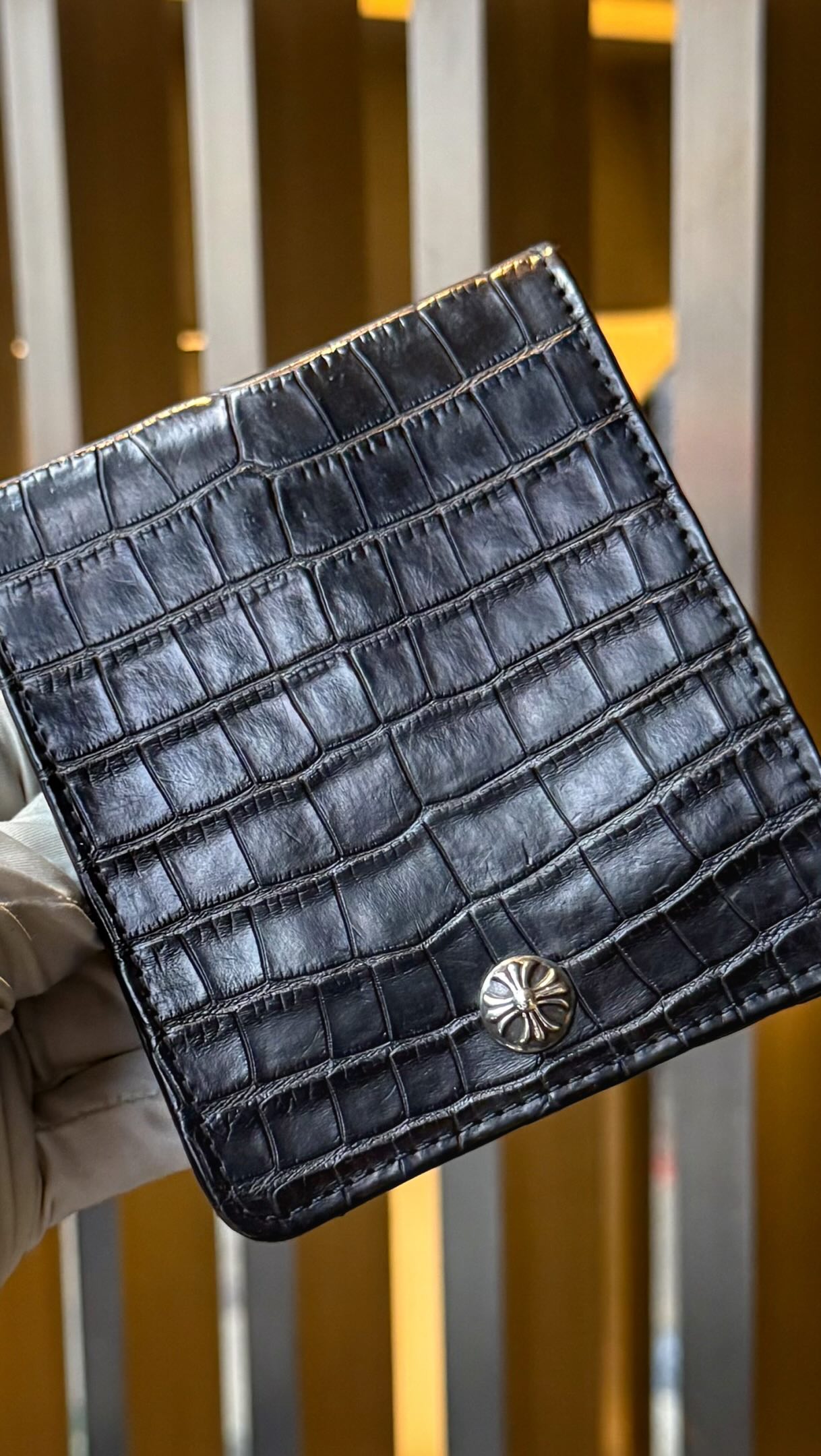 New order? * Chrome Hearts One Snap Wallet Black Alligator 