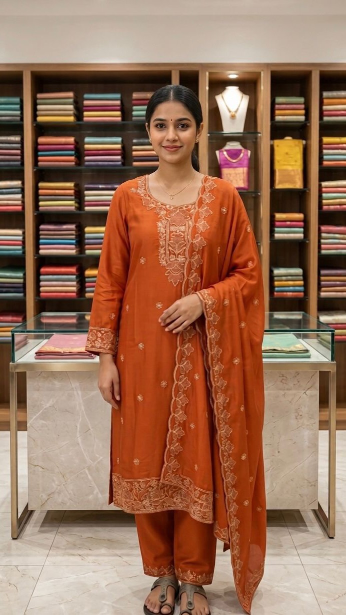 churidar dress for ladies Rusty Orange Set (Dress Code), • Royal Wedding Collection, • Premium designer boutique Kerala, • Festive salwar suits online, • Luxury wedding silk store, • Gold embroidery designs, • Rose Gold Spaghetti Strap Prom Dress