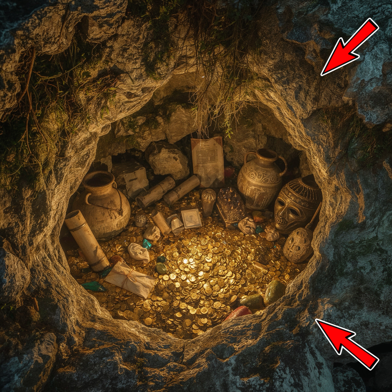 After a tough fight, I reached the treasure they hid behind the rocks ...