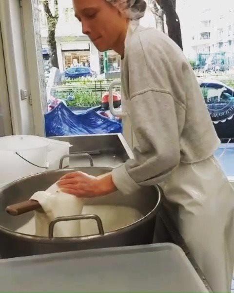 Trying to make the proper “pasta filata” during the mozzarella making ...