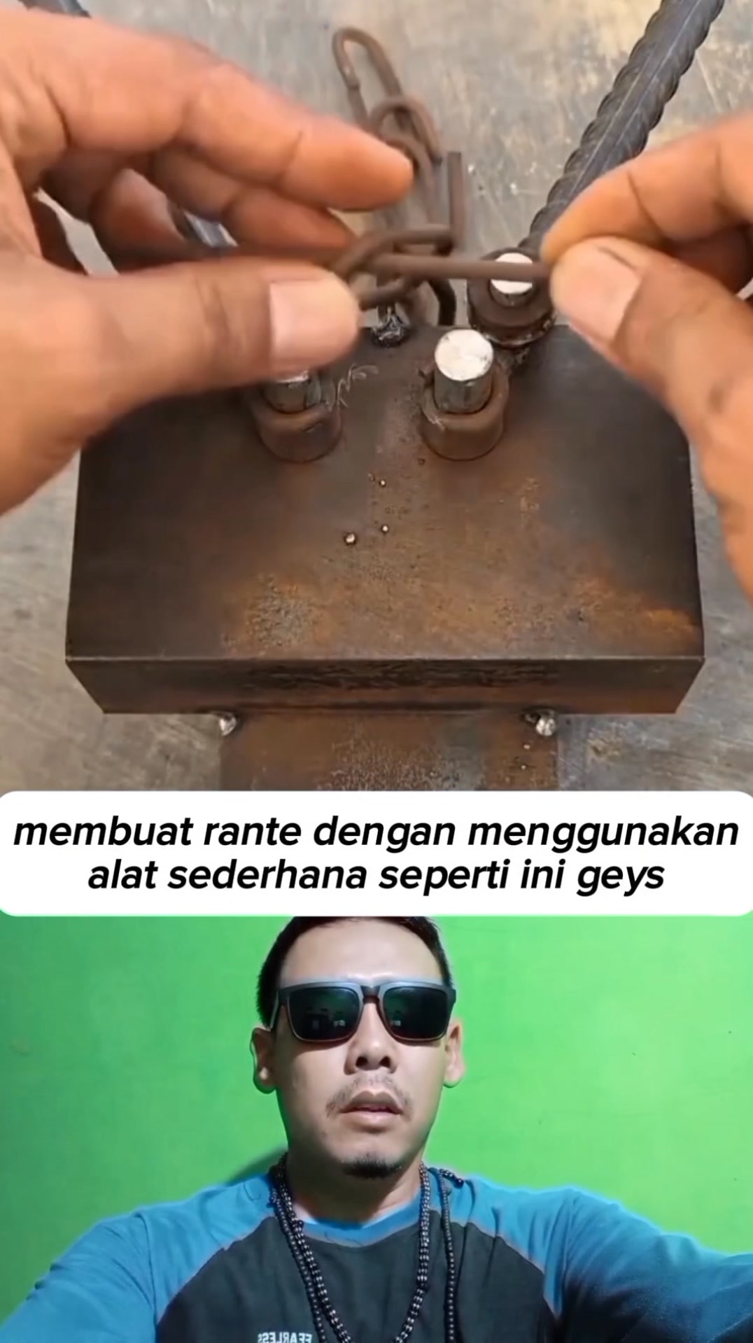 Cara membuat rante, dengan menggunakan alat sederhana seperti ini ...
