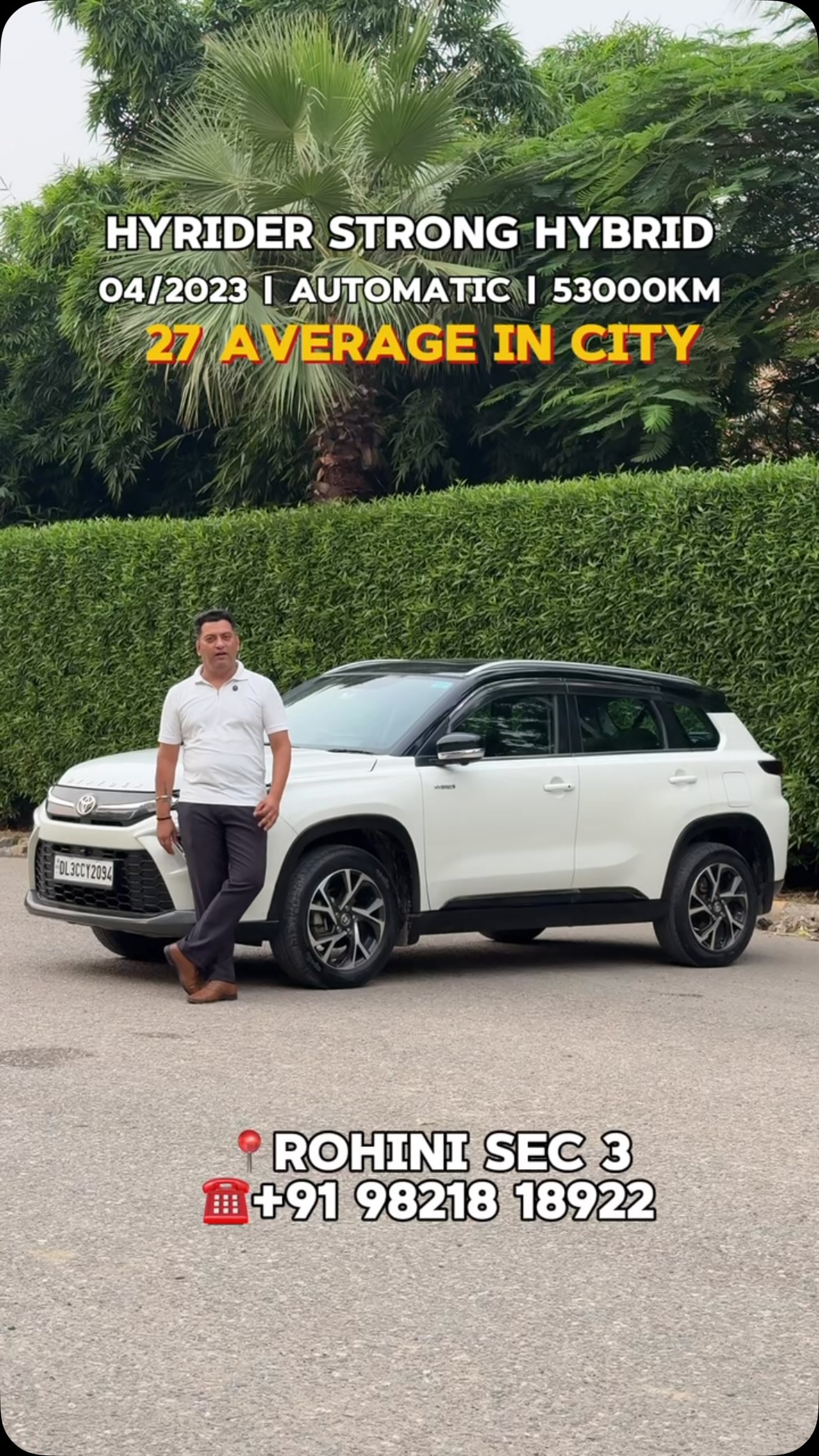 🚘 **Toyota Hyryder Strong Hybrid V | 2023** ✨ 1st Owner | 53,000