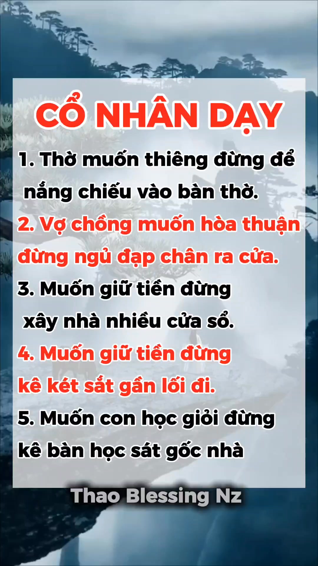 Cổ Nhân dạy #cuocsong #phunu #phattrienbanthan #thaoblessingnz | Thao ...