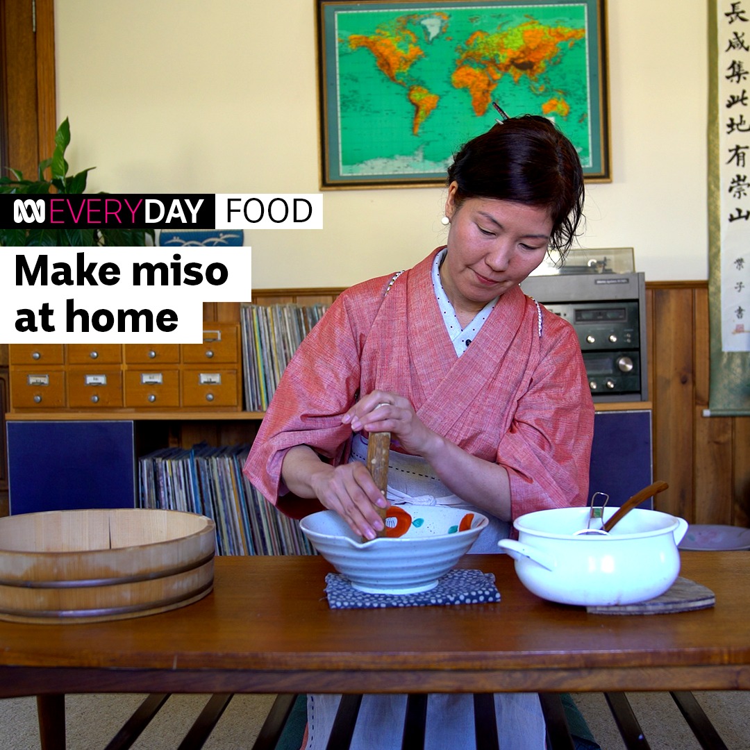 Miso maker Yoko Nakazawa demonstrates how to make miso with just