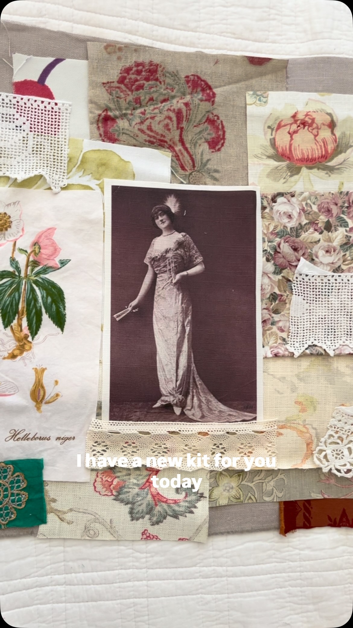 The first of three kits featuring antique French fashion prints