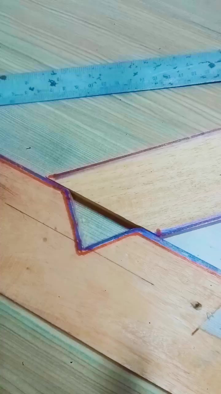 making a joint pattern on wood🪵🪚 #woodworking #handmade #creatif ...