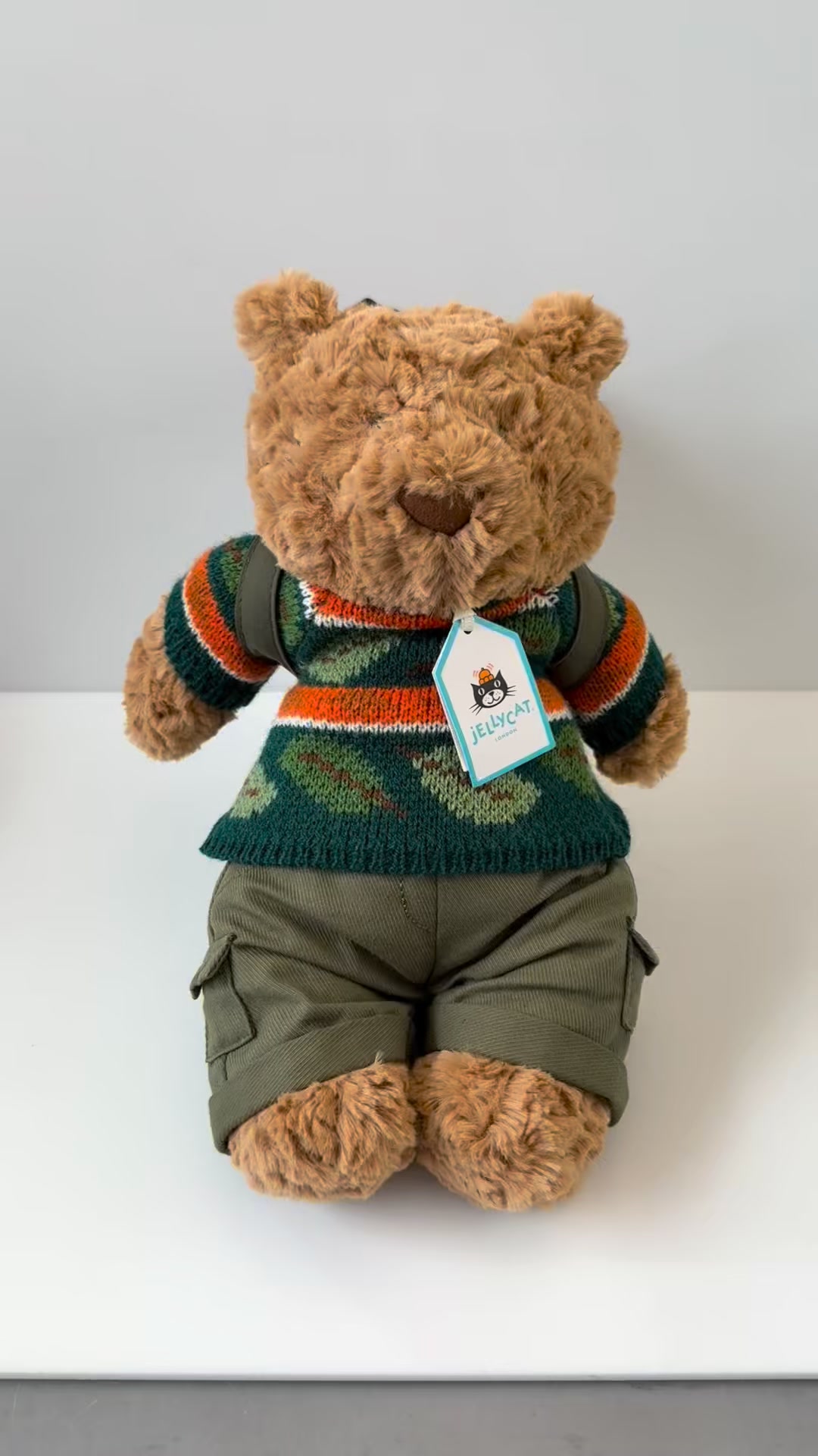 Bartholomew Bear Hiking Outfit's backpack comes off and transforms