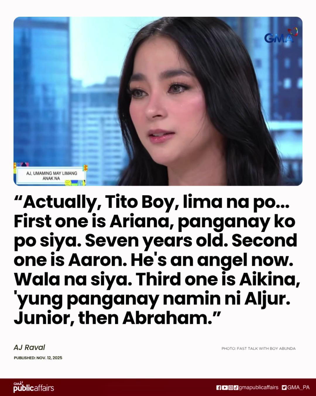 AJ RAVAL, INAMIN NA LIMA NA ANG ANAK; TATLO, ANAK NILA NI ALJUR ...