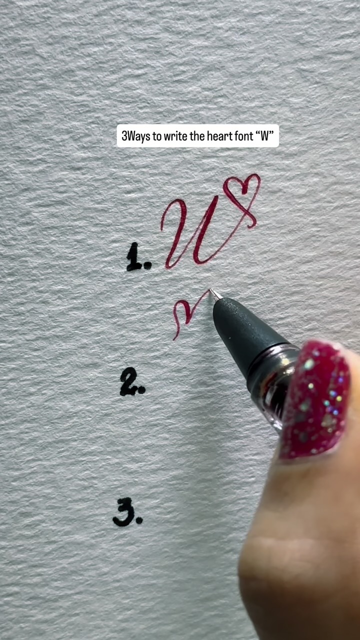 3Ways To Write The Heart Font “W