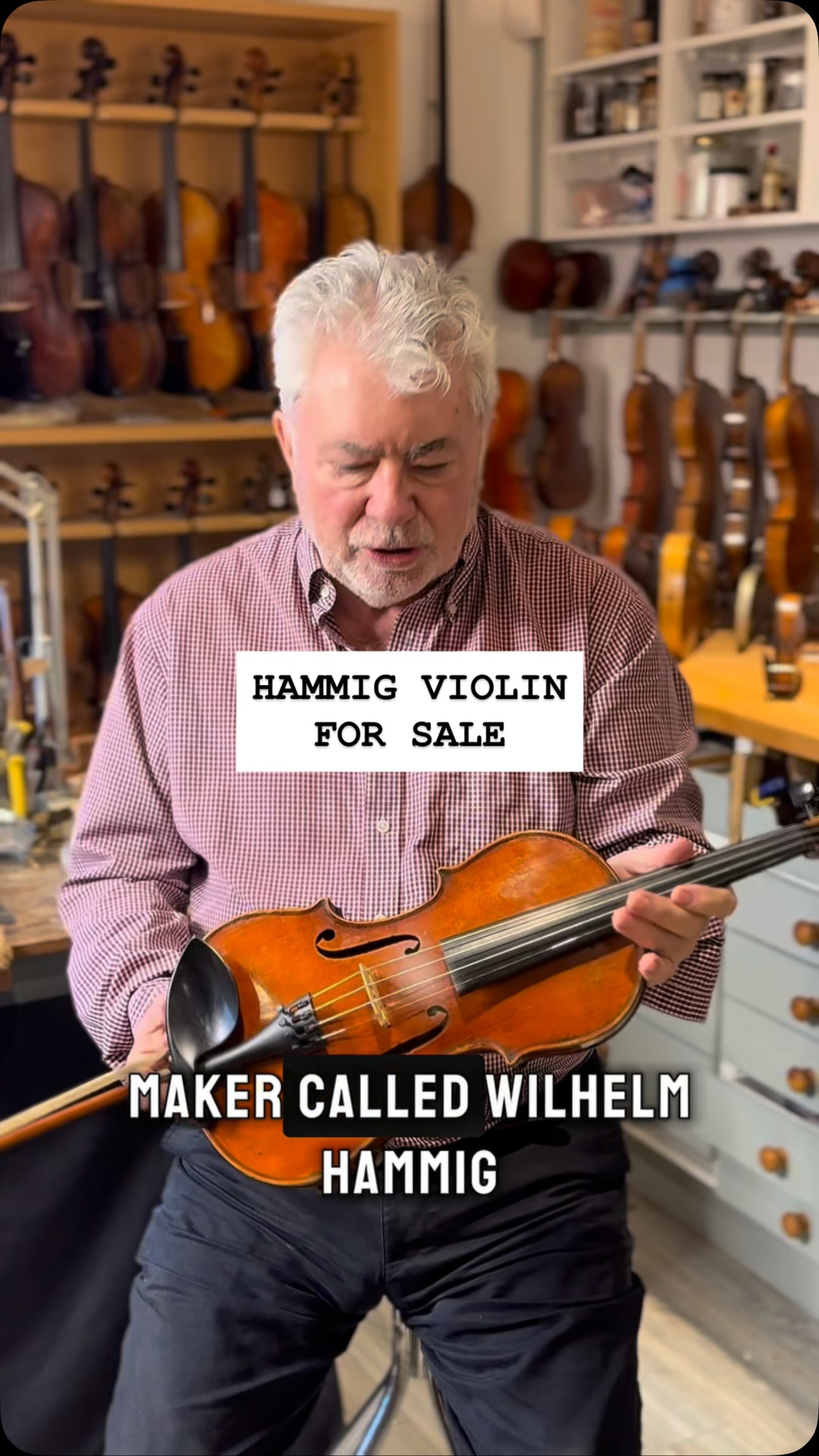 This violin was made in Leipzig in 1892 by Wilhelm Hermann Hammig
