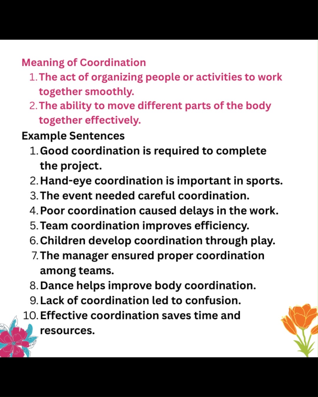 Meaning of Coordination The act of organizing people or activities to ...