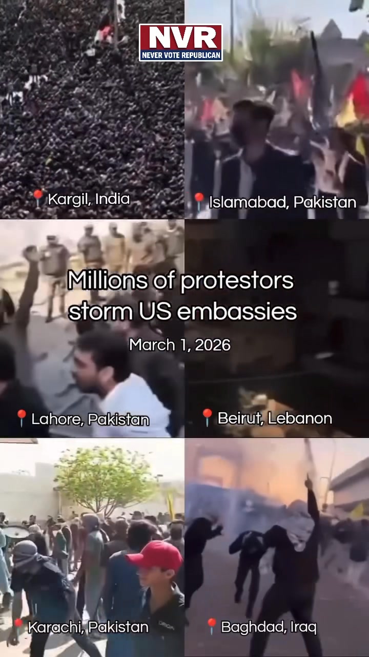3-1-26 GLOBAL PROTEST The PEOPLE are storming US embassies in the ...