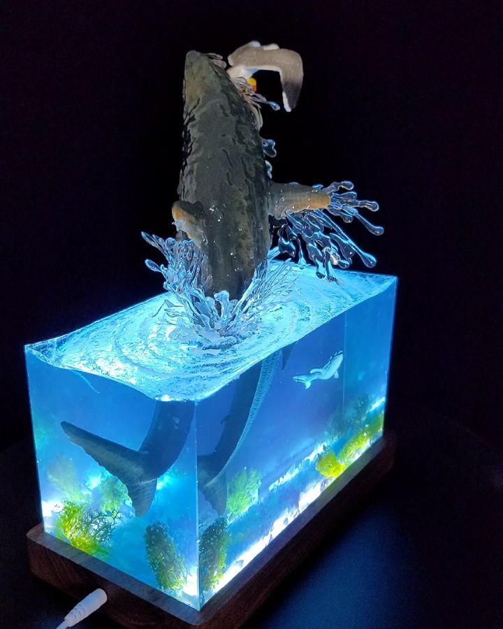 How to Make Prehistoric Shark Diorama | Resin Lamp | Resin Art 🦈 www ...