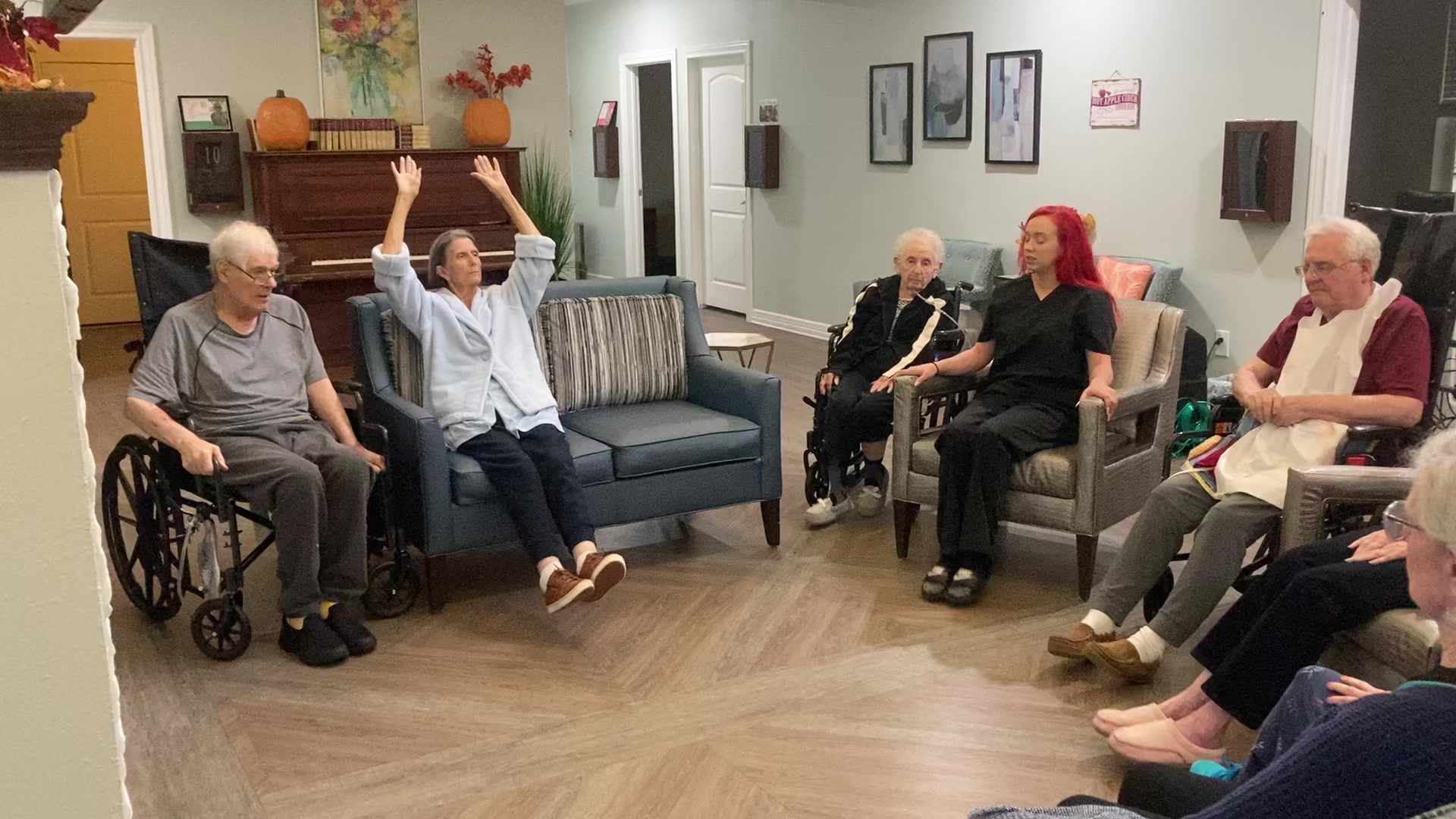 We love exercises 💜 | By Colonial Gardens Memory Care of Austin