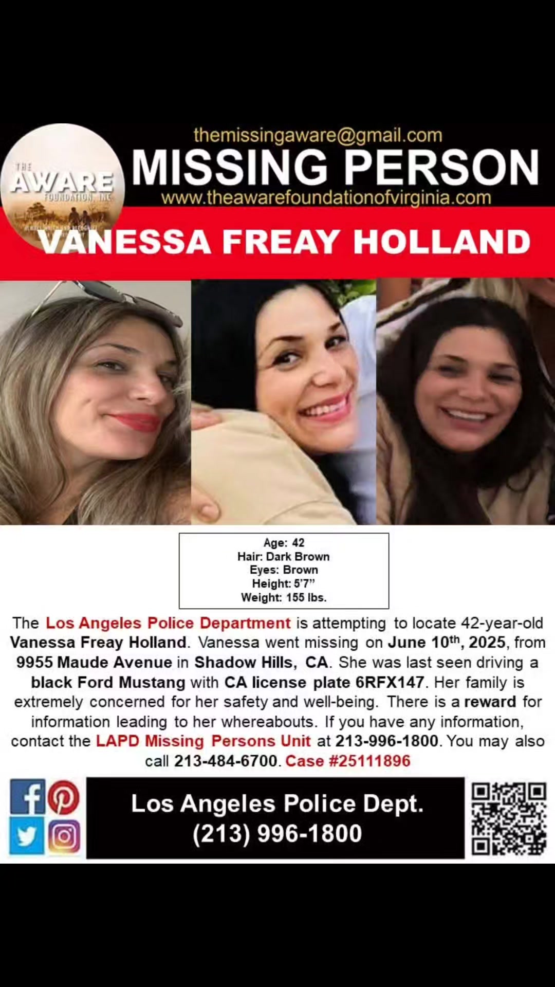 ***MISSING*** SHADOW HILLS, CA The Los Angeles Police Department is ...