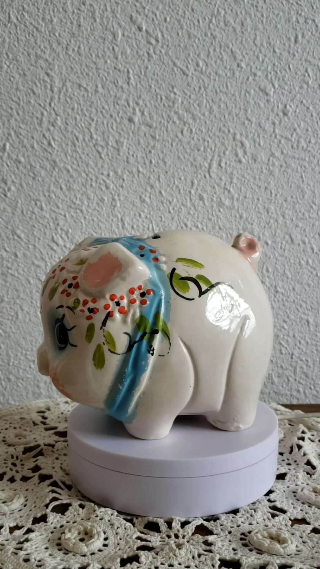 Vintage Happy Hippy Hippo piggy bank from 1960's Japan