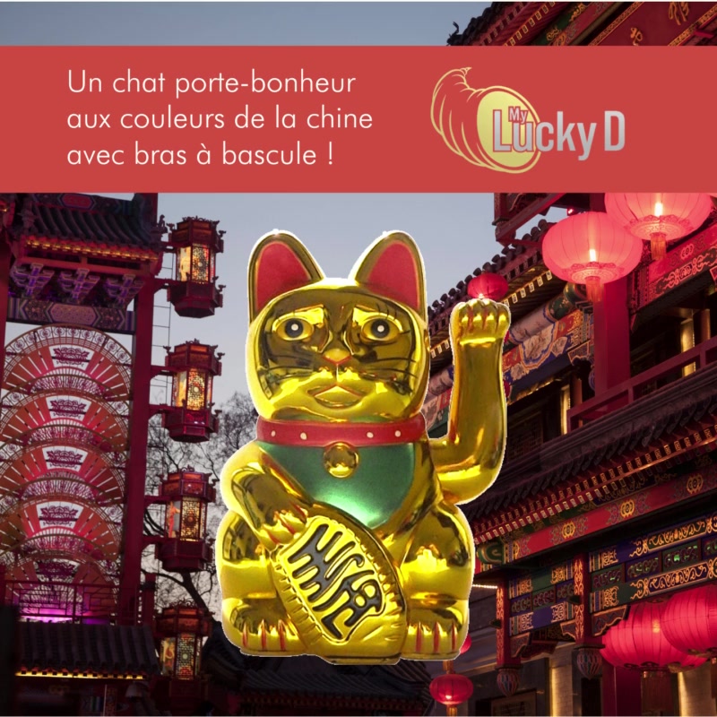 Chi Une Vie De Chat Chat Porte-bonheur Chinois Faisant Signe à Maneki Neko, Mascotte Dorée Fortune Feng Shui, Apporte De La Richesse, Bonne Fortune Pour La Décoration De La Maison Et Du