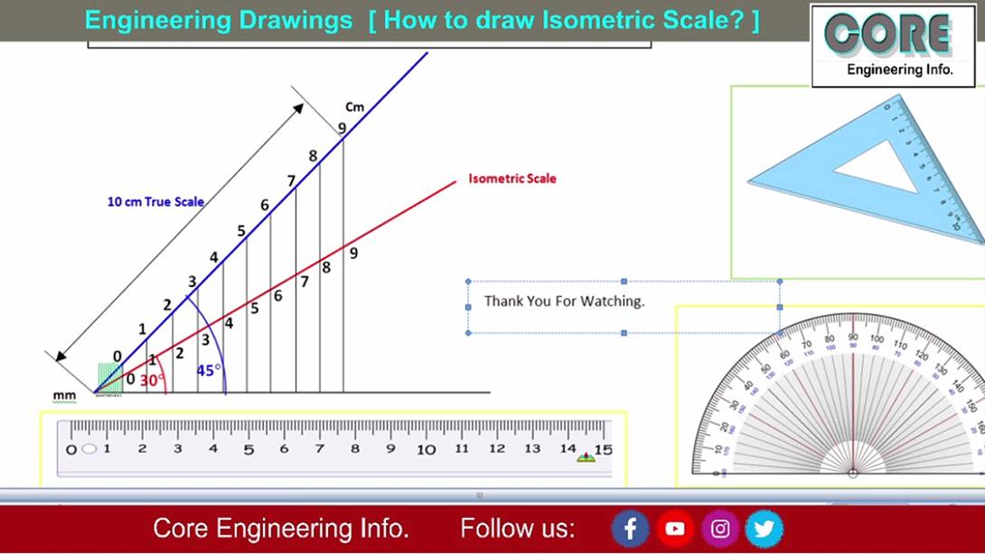 1. How to draw Isometric Scale? #CoreEngineeringInfo # ...