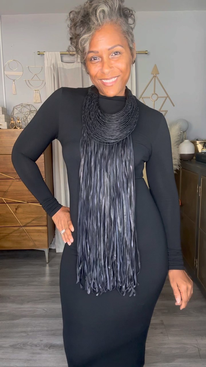 ladies denim dresses with sleeves Amelia Jean Dress | Tiered Long Sleeve Dress NA-06.26.25AM feminine touch Sleeves Coloe:OLIVE Beading Satin V-neck 3D