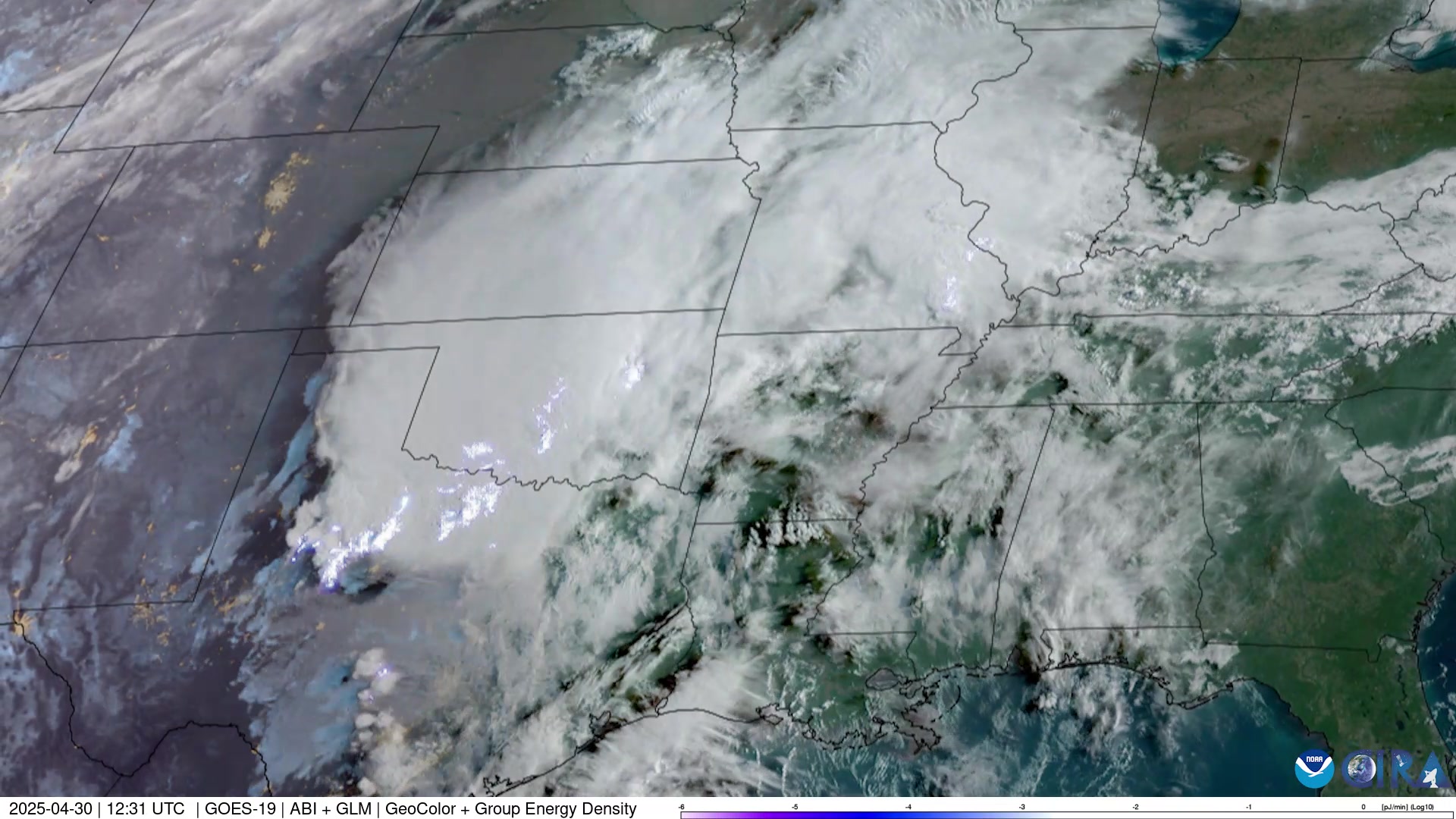 This satellite loop from NOAA's GOES East (GOES-19) satellite shows the ...
