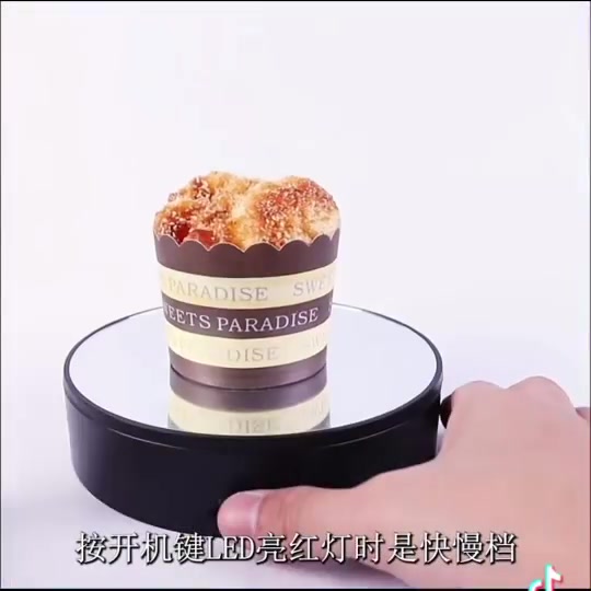 Présentoir Tournant Solaire Cyrank - Plateau 360° Avec LED - Pour Bijoux, Montres, Téléphones - 10x10cm