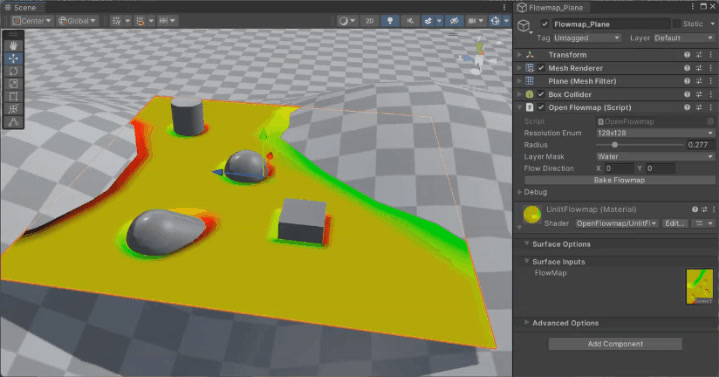 OpenFlowmap シーンから動的にフローマップを生成しベイク可能なUnityアセット！Github上に無料公開！ https ...