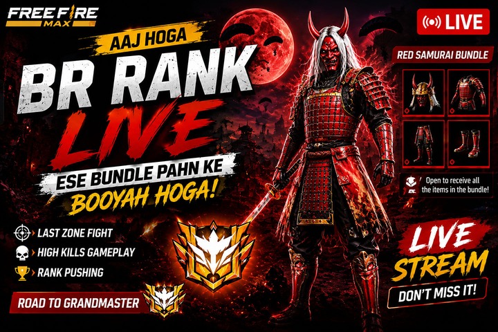 🔥 RED SAMURAI BUNDLE KE SAATH BR RANK BOOYAH! Aaj Red Samurai