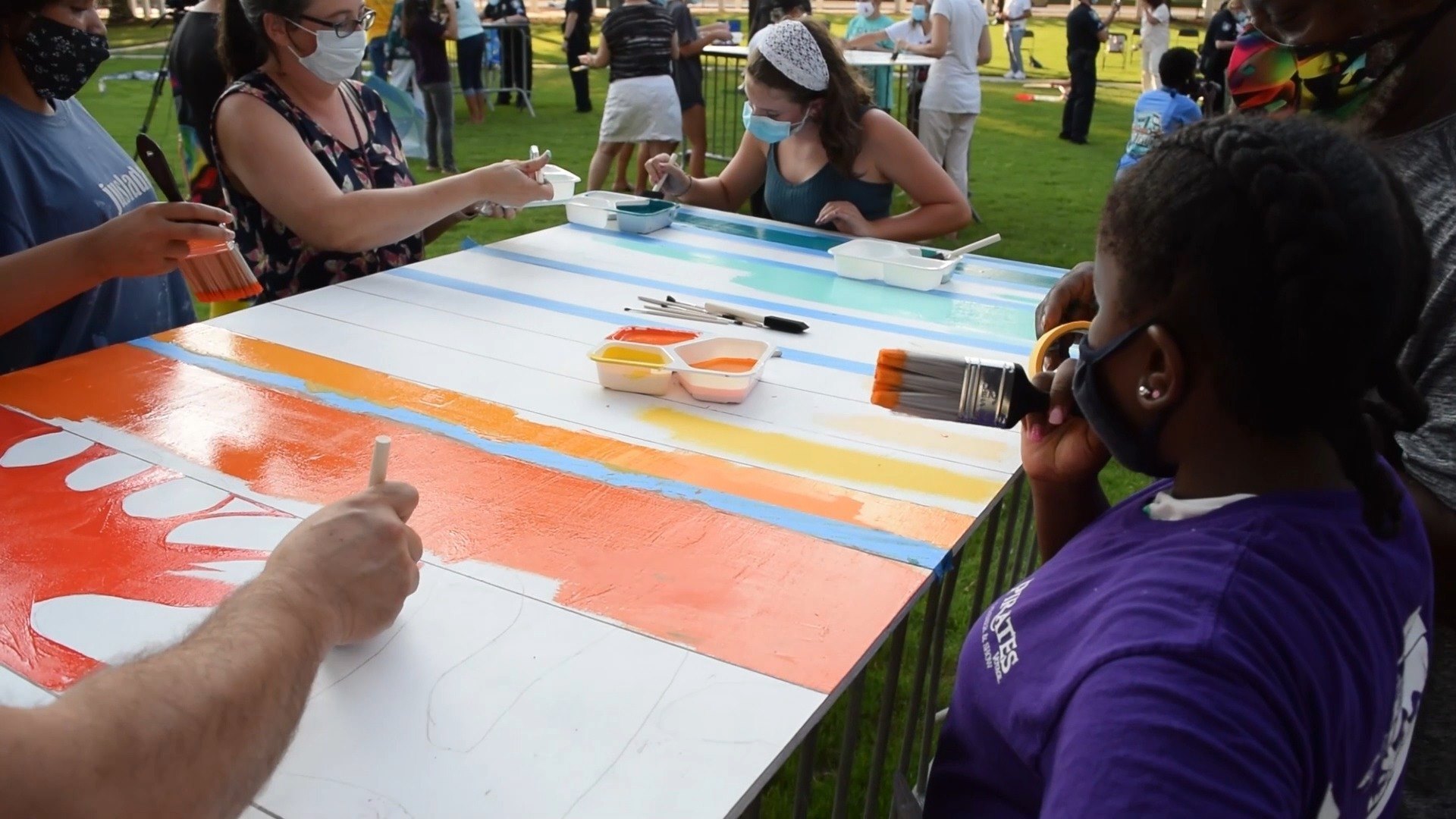 The collaborative mural will be displayed at the museum once completed ...
