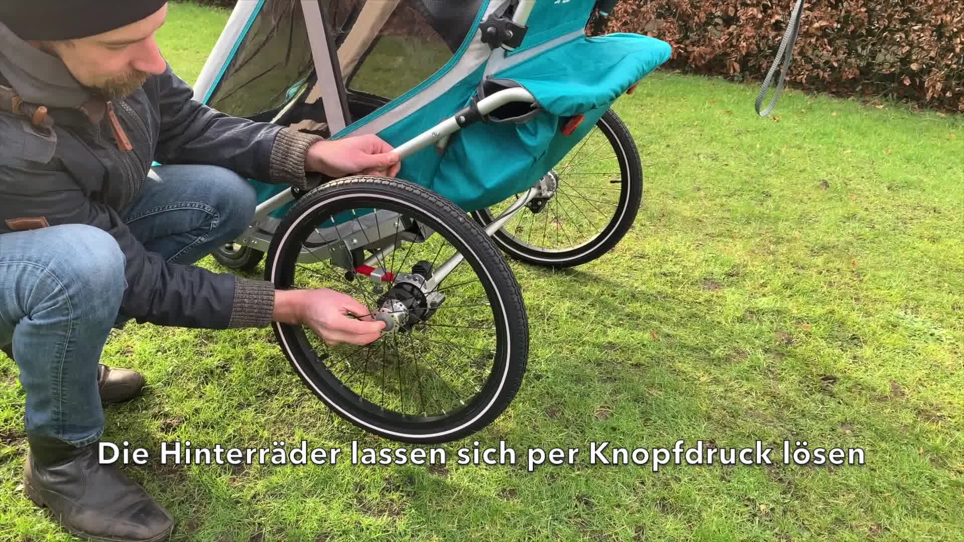kiki fahrradanhänger Tiggo VS 2 in 1 Kinderanhänger Anhänger mit Buggy Set Jogger 50202-03 blau Baby Color:Sunrise Yellow PWseries S2 - e-Bike wingfoil