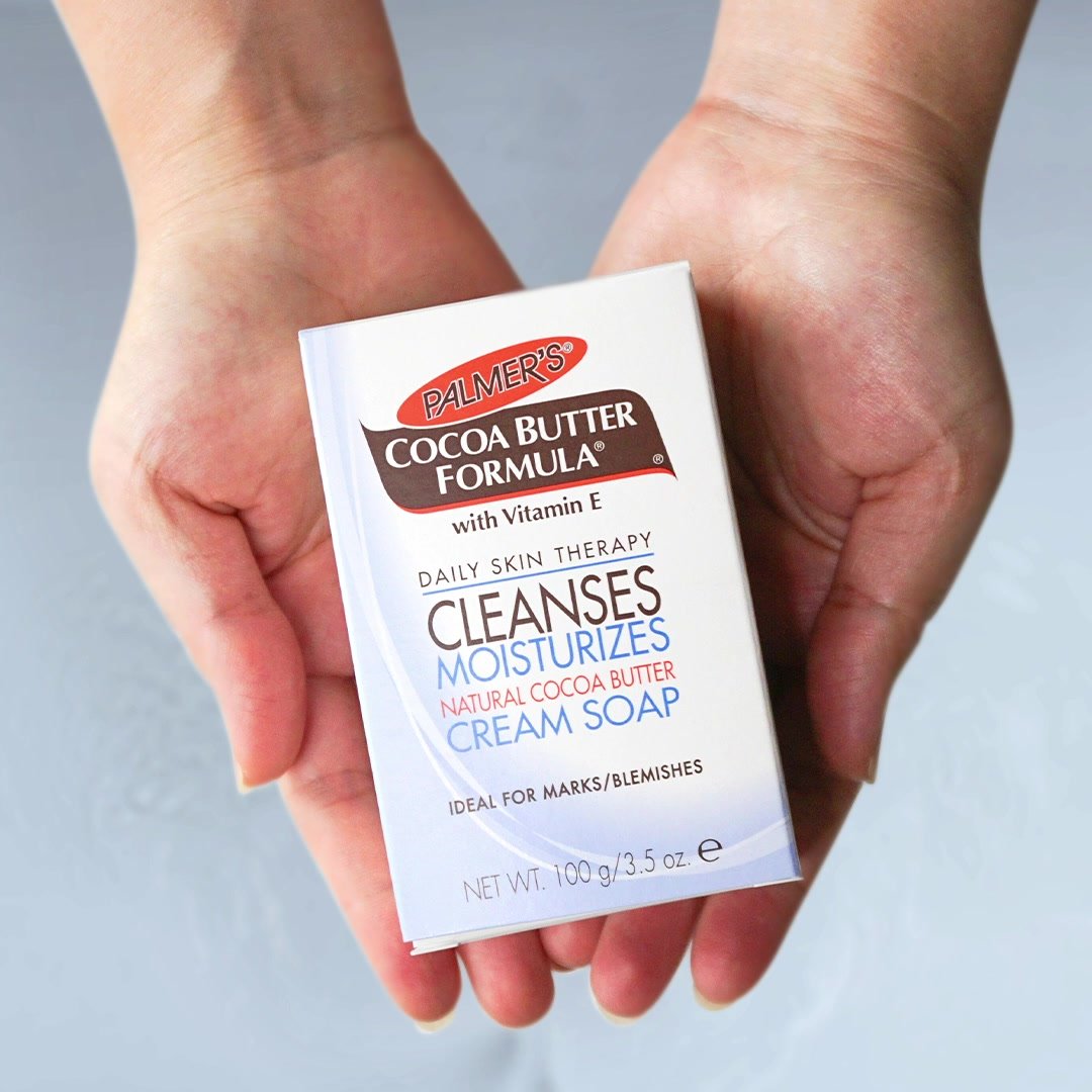 Keep your hands from getting dried out when washing with our Cocoa Butter Moisturizing Cream Soap which softens and moisturizes as it cleans. Available at @Walmart | Palmer's