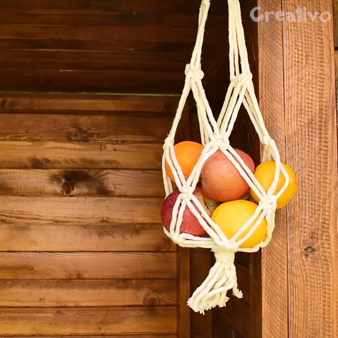 Corbeille à fruits suspendue Panier de rangement pour animaux Hamac à fruits en macramé Rangement jouets Panier suspendu Rangement cuisine, obstkorb hängend - France