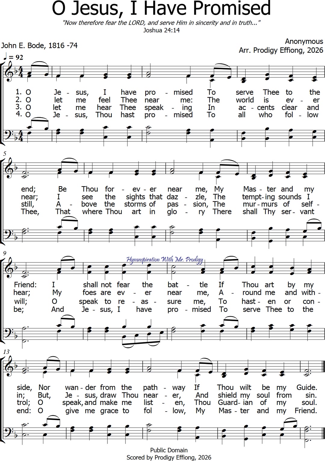 O Jesus, I Have Promised ️🕎 ‎The origin of the tune is unknown. This is ...