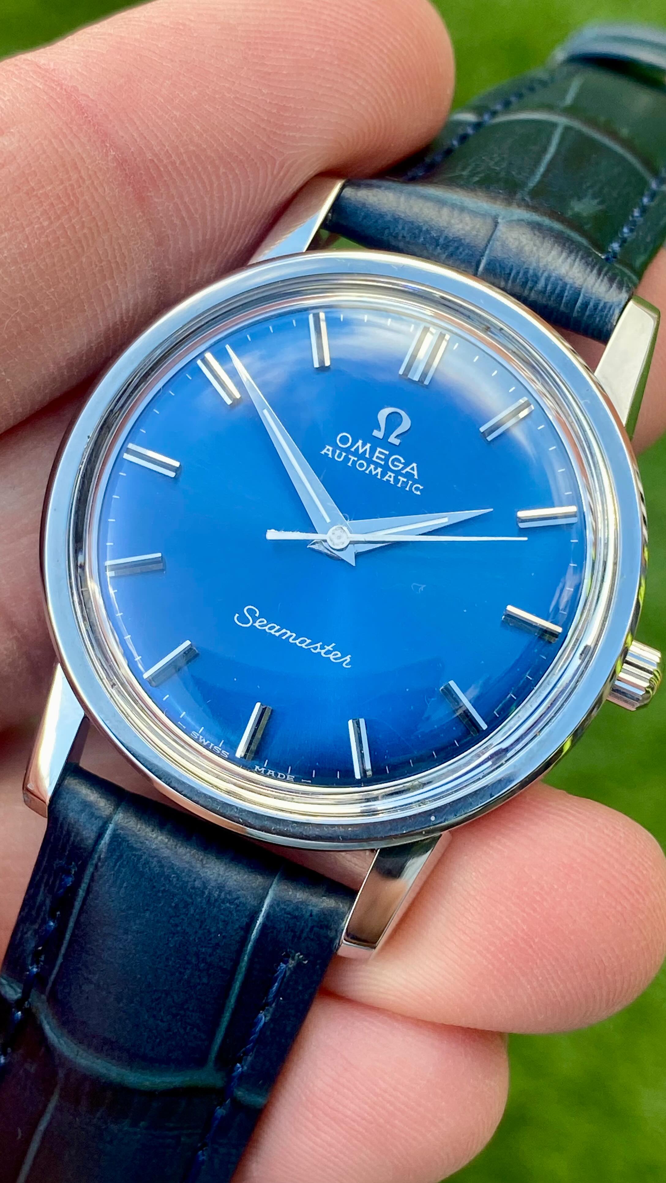 🚨 £1,250 🚨 Omega Seamaster Sea Blue repaint dial 1964 vintage 35mm ...