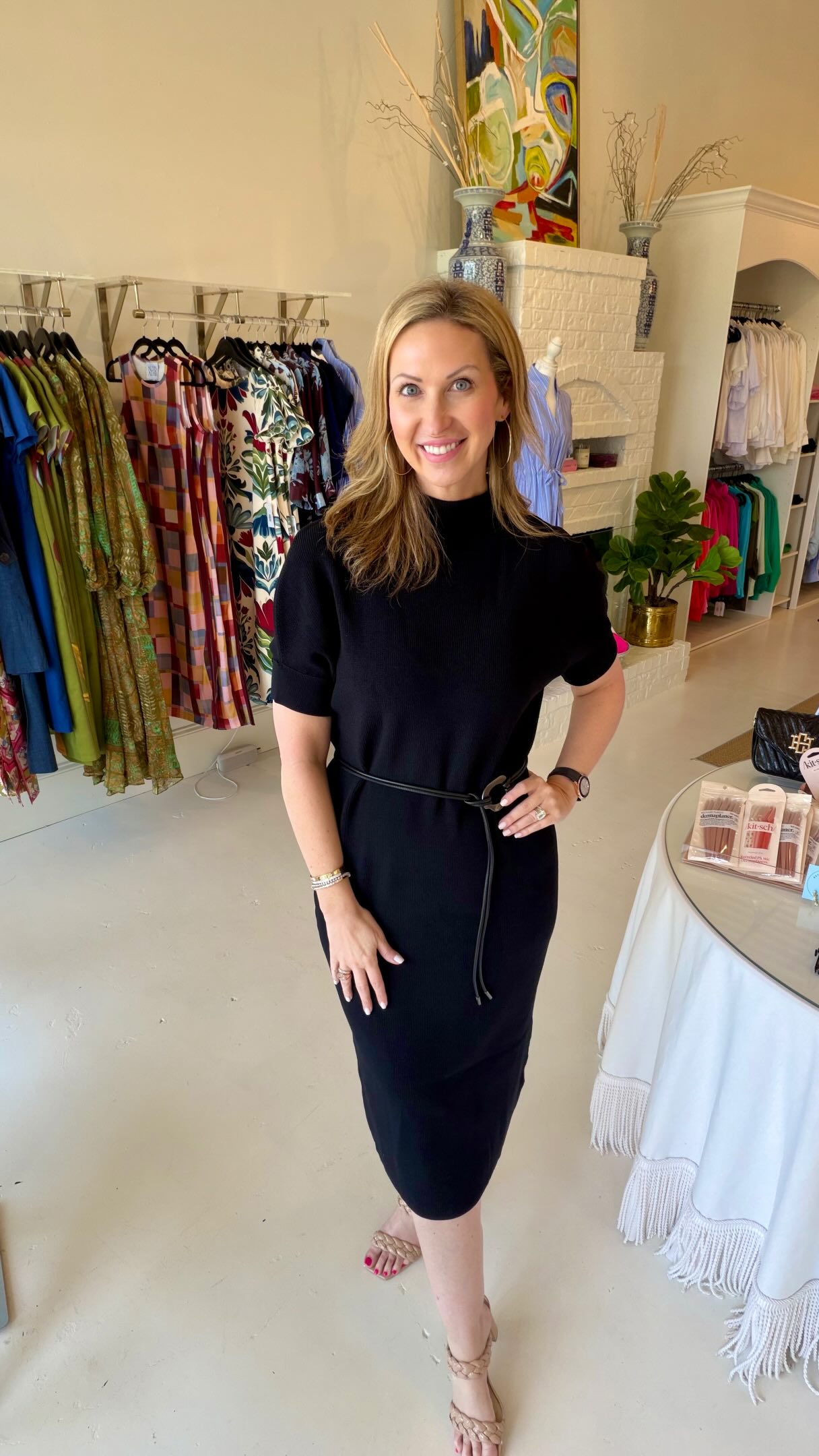 black sweater dress in store Wear this new to effortlessly transition to fall.🖤, Wear with the belt it comes with, add a scarf, or wear without either. Wear now with heels, add tennis shoes for a casual look, featuring a pocket and Affordable Lace Wedding Dresses Rose Gold Dresses for Style:76-1024