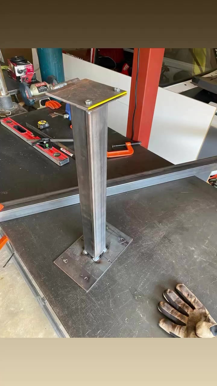 Made Some steel fluid light polls for LED light when it’s load shedding ...